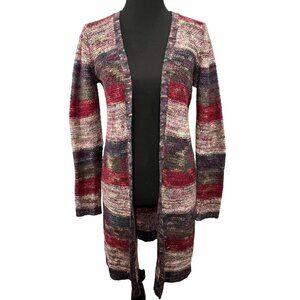 Ultra Flirt Cardigan Duster Sweater XL Burgundy Olive Blue Open Front Long